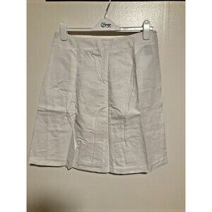 Apostrophe Women’s 10 White Linen Blend Skirt Fashion Designer Basic
